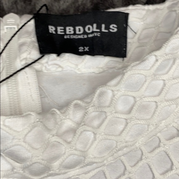 Fishnet Rebdolls White Dress with scrunch back - Picture 11 of 11